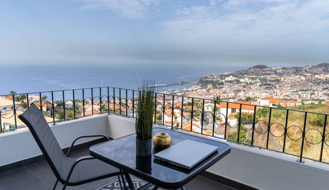 Vila Valeria seen over the Port of Funchal in Funchal